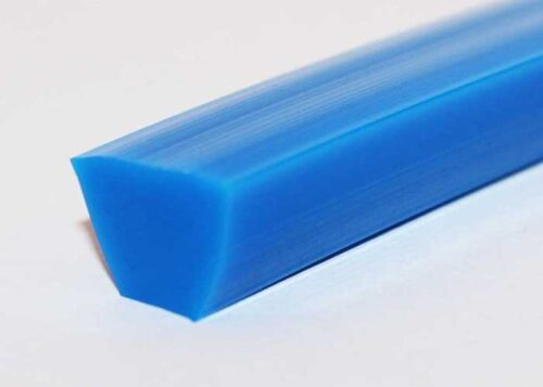 V-thane smooth polyurethane base conveyor belt, V-Belt design, blue