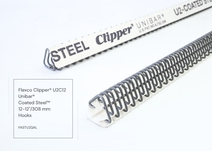 Clipper® Size U2C12 Unibar® Hooks GS Flexco Clipper U2C12 Unibar Coated Steel 12-12"/308 mm Unibar Hooks Conveyor Belt Fastener